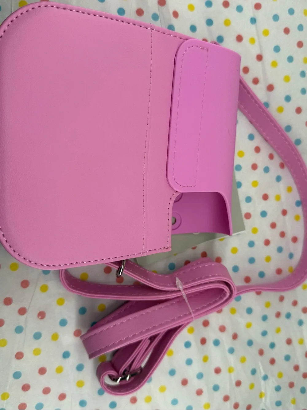 Pink Silicone Camera Crossbody Bag